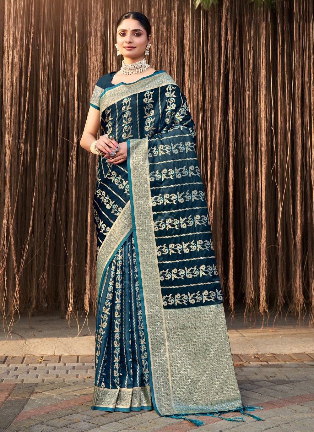 Classic Fancy Work Silk Saree - S5489