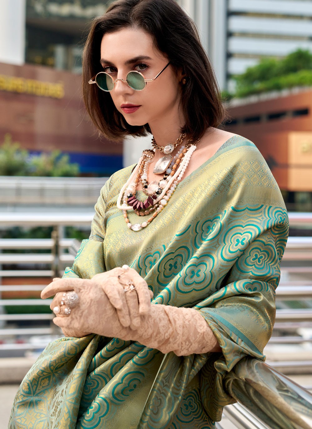 Traditional Weaving Zari Green Silk Saree S12992