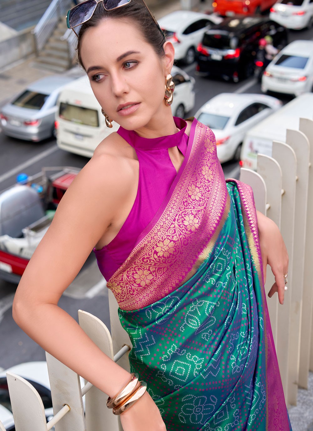 Green Silk Traditional Saree Weaving Zari S18081