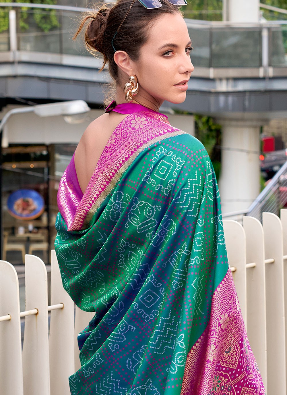 Green Silk Traditional Saree Weaving Zari S18081