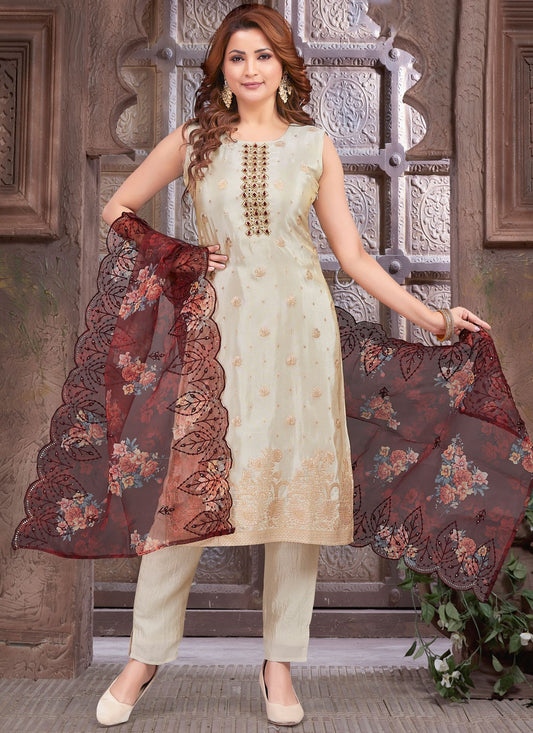 Archive Embroidered, Jacquard Work, Zari 316755 Off White T6804