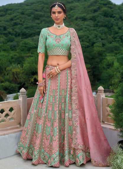 Embroidered Silk A - Line Lehenga - L2813