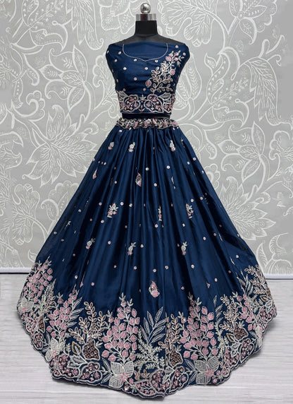 Embroidered Silk A - Line Lehenga - L2903