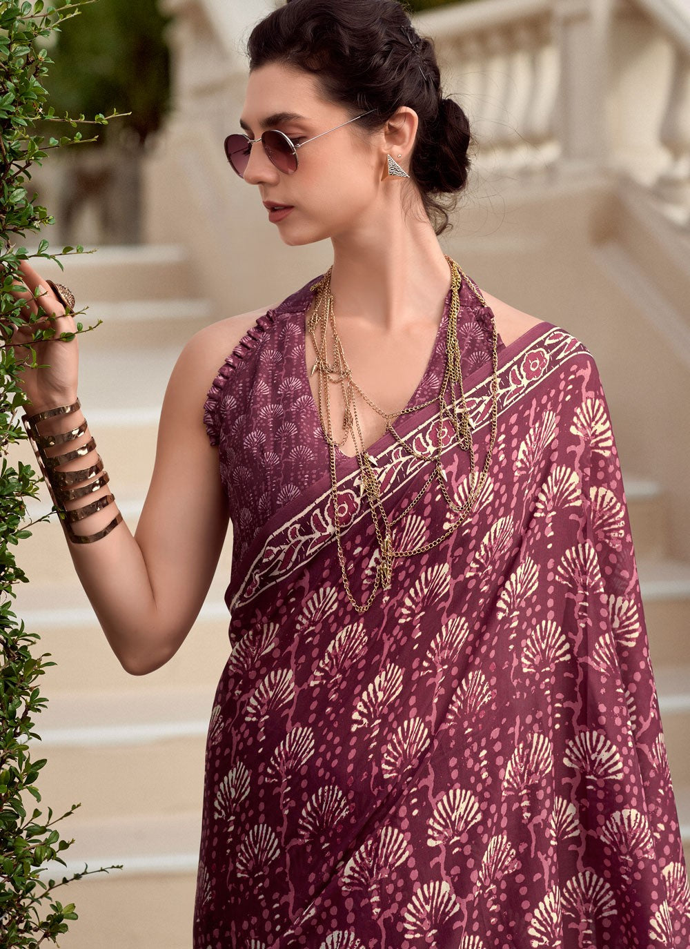 Classic Printed Silk Saree - S8140