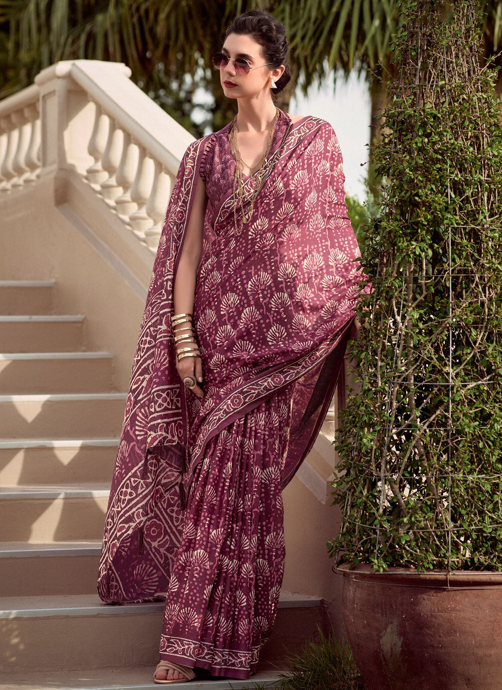 Classic Printed Silk Saree - S8140