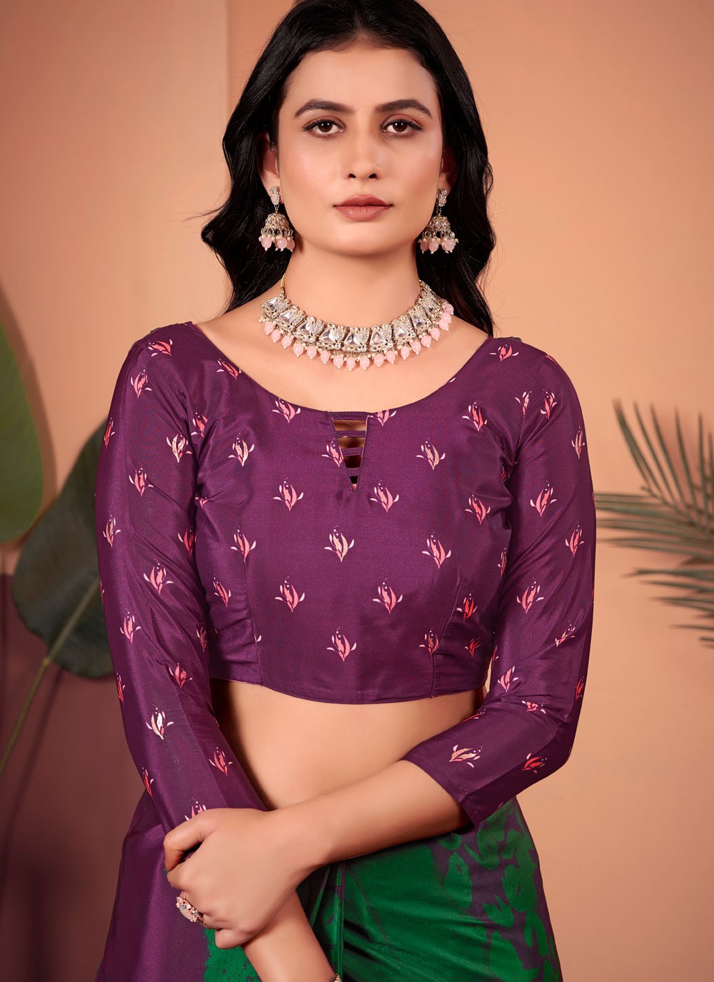Floral Printed Silk Multi Colour Saree S13985