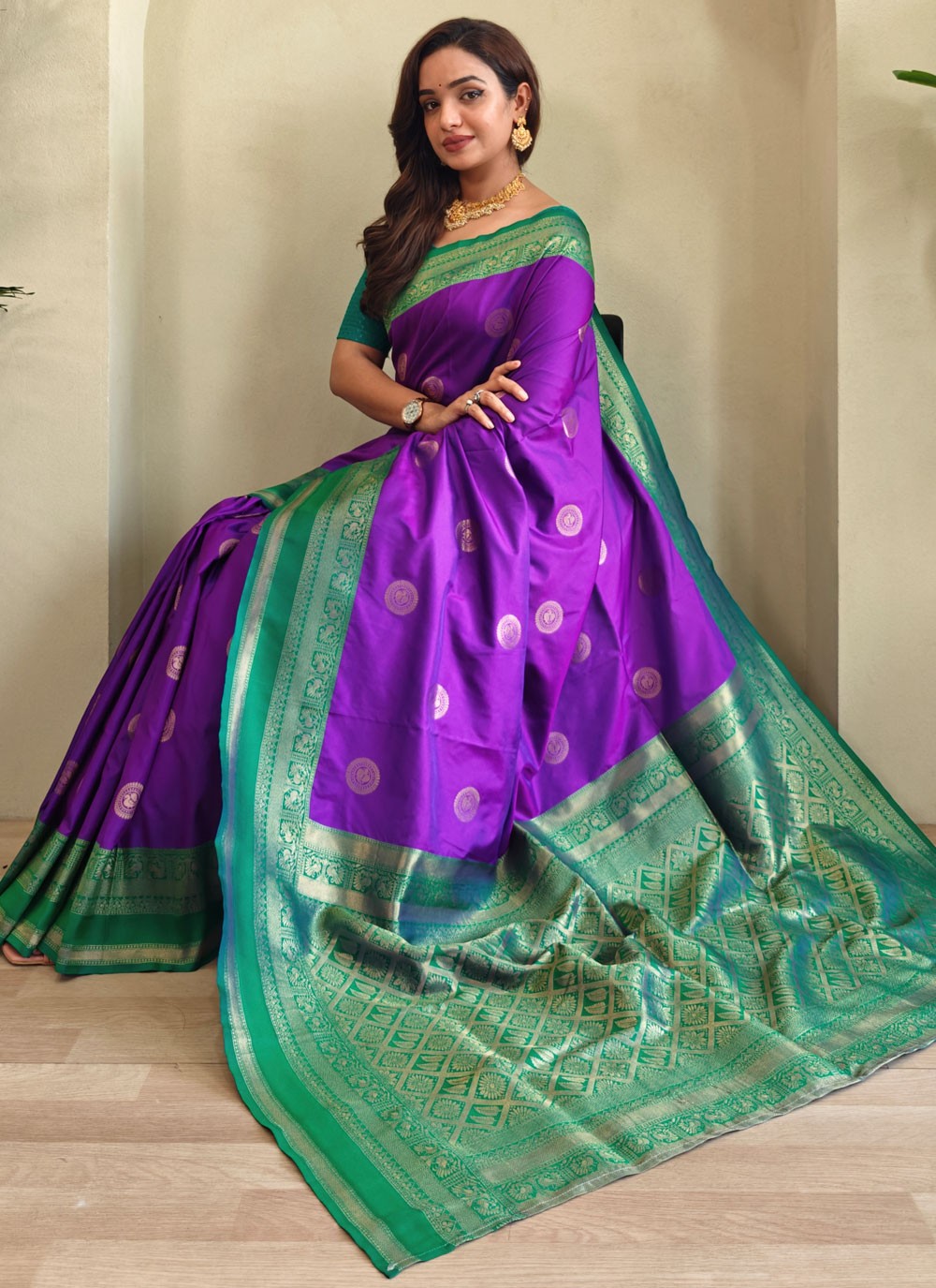 Violet Silk Classic Saree Woven S17277
