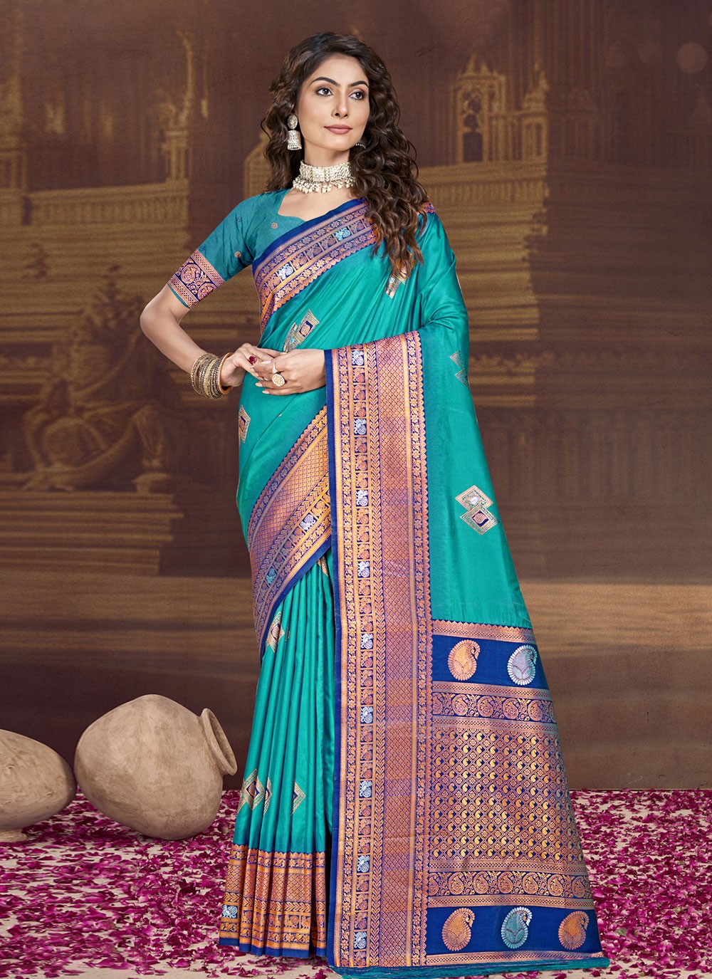 Trendy Weaving Zari Silk Purple Saree - S11300