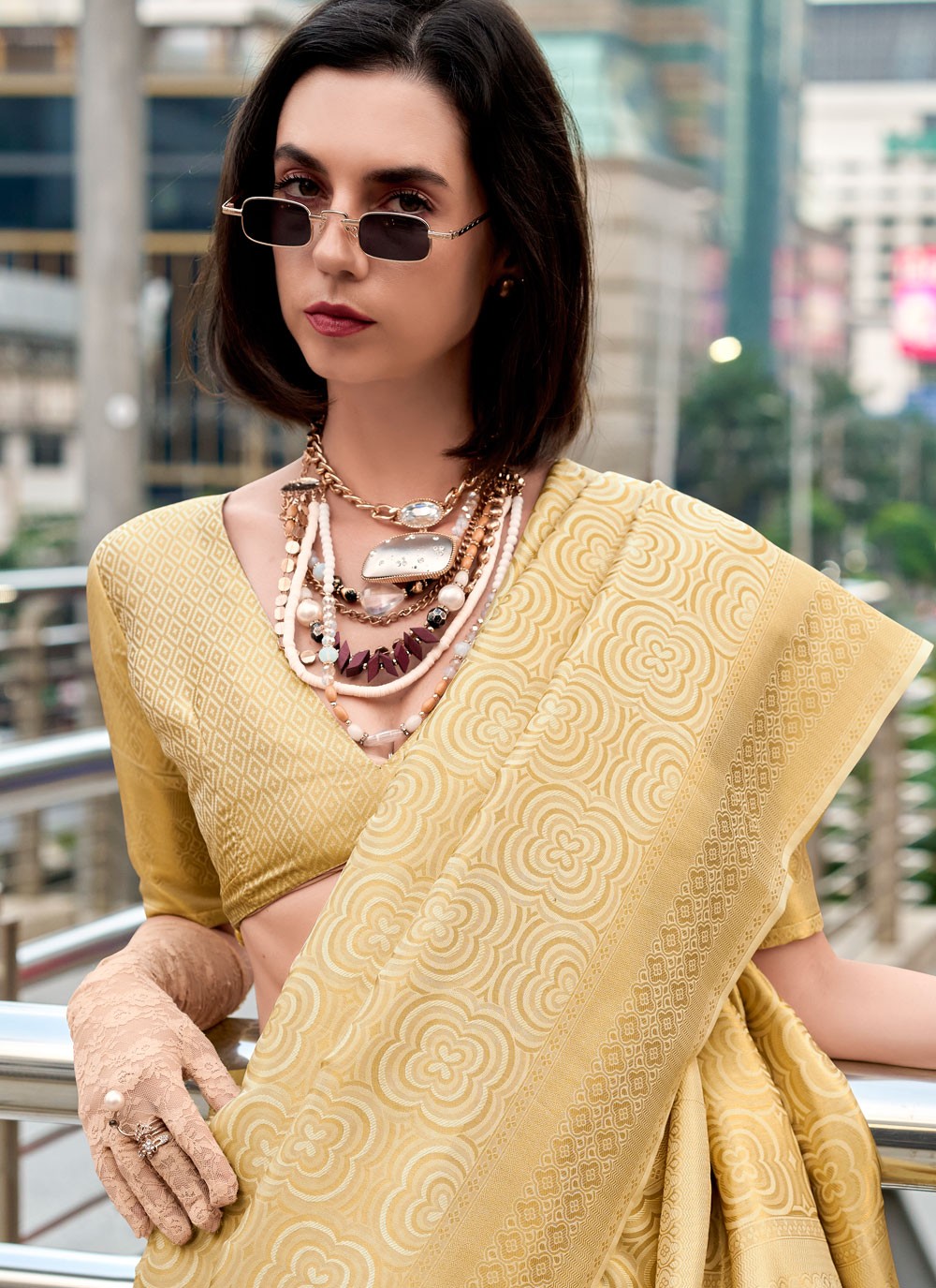 Classic Saree Weaving Zari Gold Silk S12994