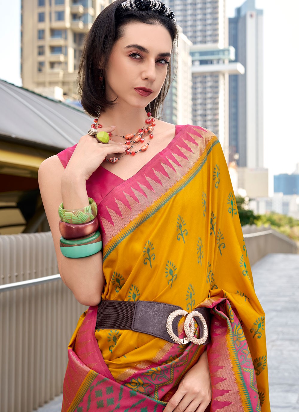 Weaving Zari Silk Multi Colour Classic Saree S15225