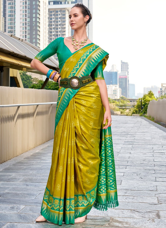 Weaving Zari Silk Multi Colour Contemporary Saree S15228