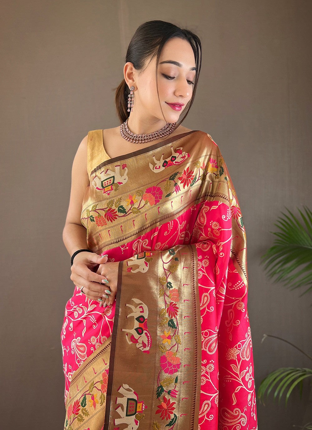 Traditional Printed Silk Saree - S5925