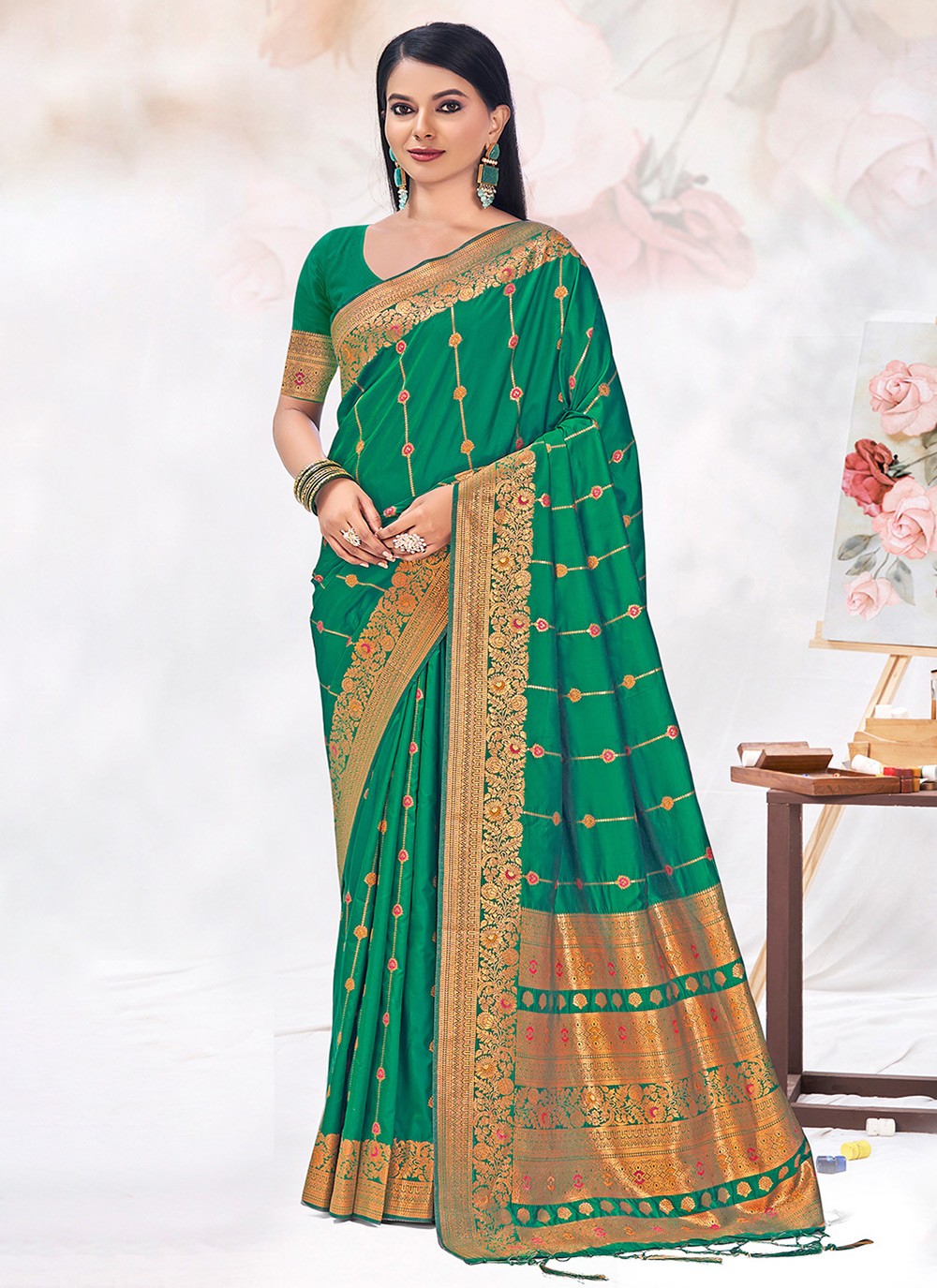 Traditional Weaving Zari Silk Saree - S6555