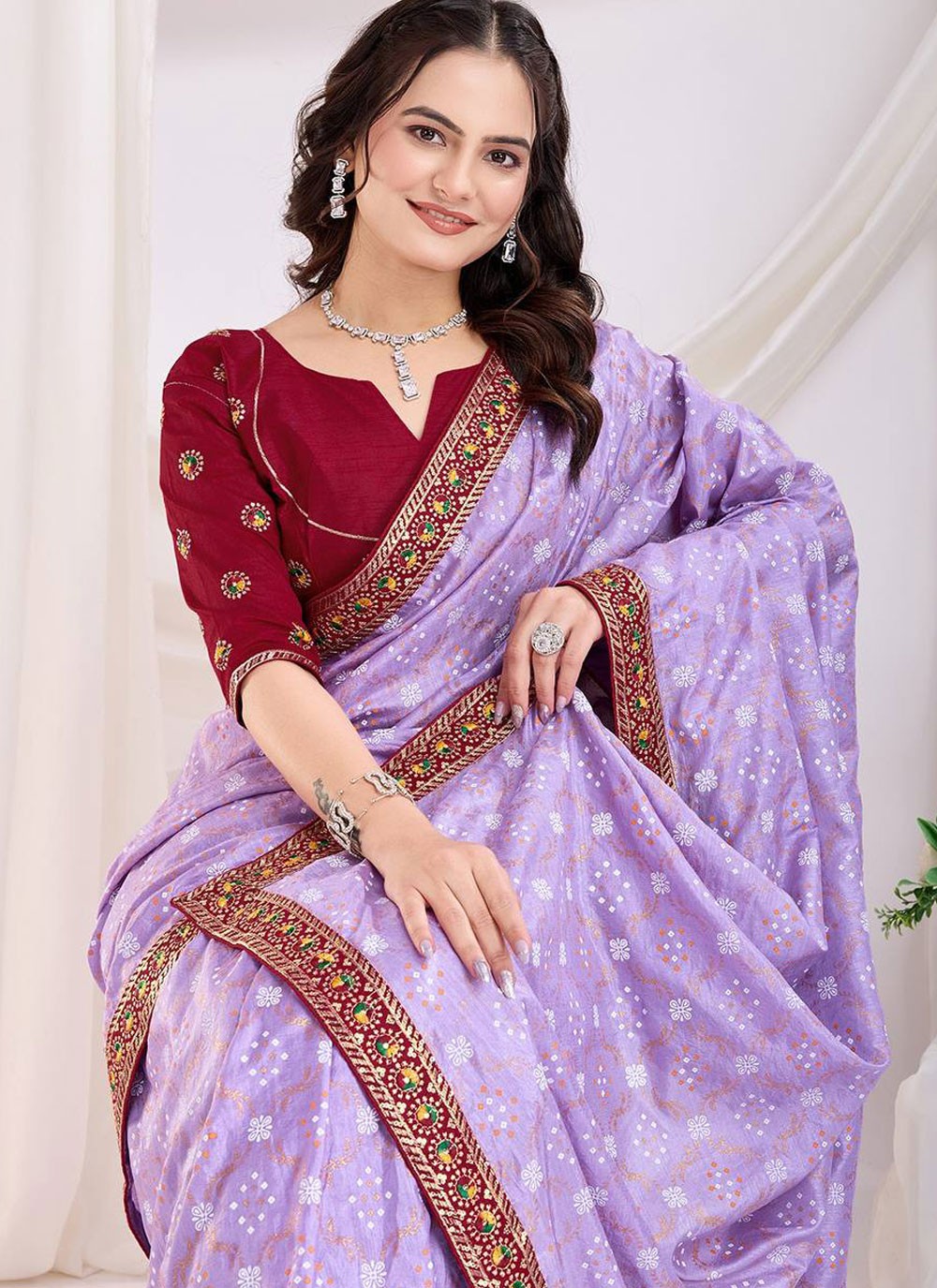 Classic Saree Weaving Zari Lavender Silk Saree S12979