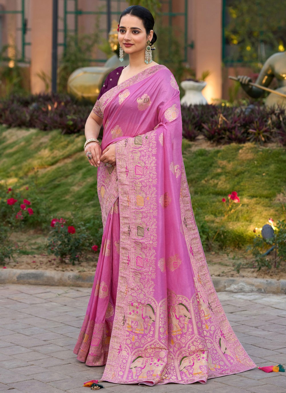 Swarovski Silk Lavender Traditional Saree S15102