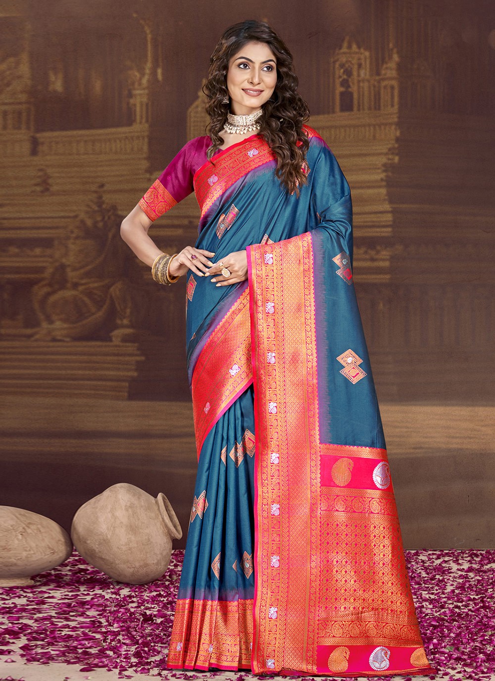 Trendy Weaving Zari Silk Purple Saree - S11300