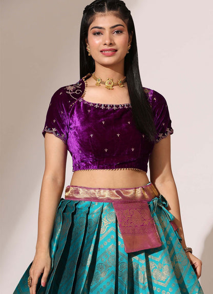 Weaving Zari Silk A - Line Lehenga - L2961