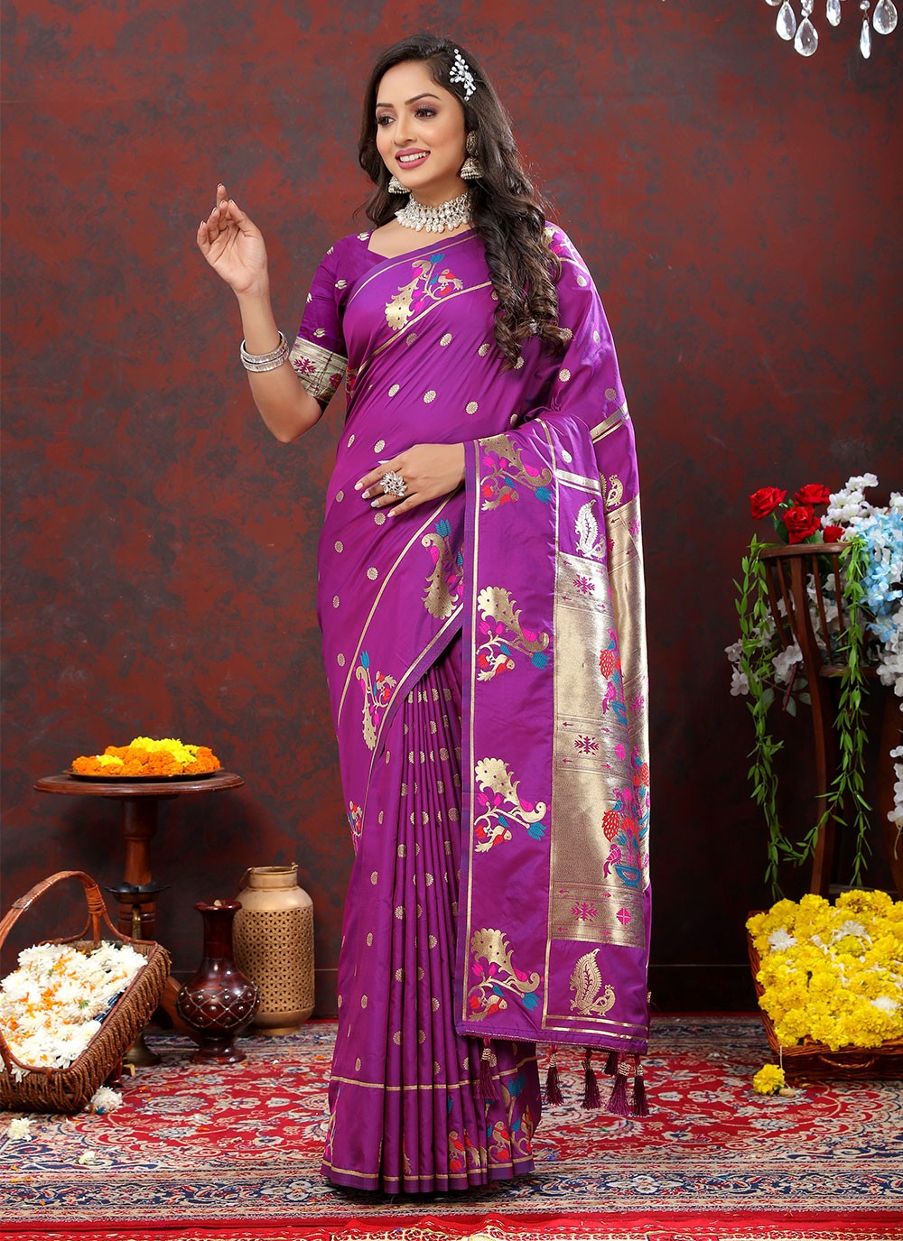 Trendy Meenakari Silk Saree - S4722