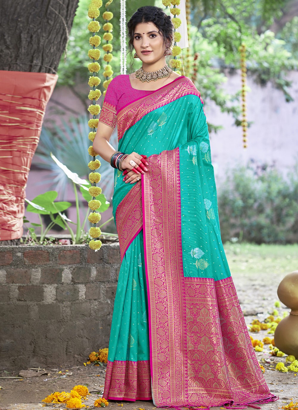 Contemporary Weaving Zari Silk Maroon Saree - S11416