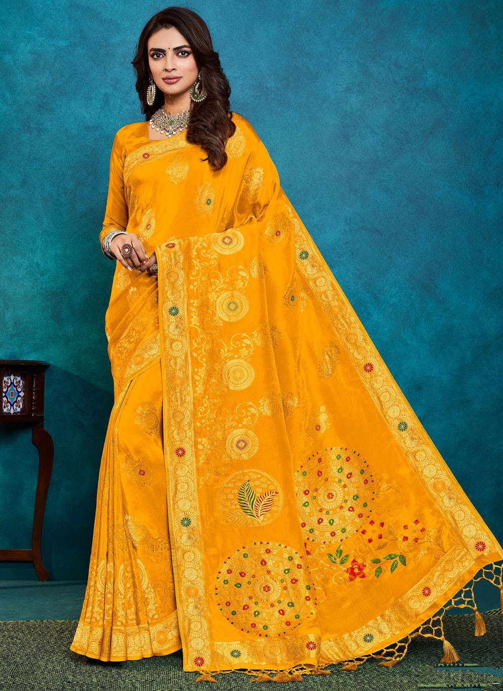 Traditional Weaving Zari Silk Hot Pink Saree - S11365