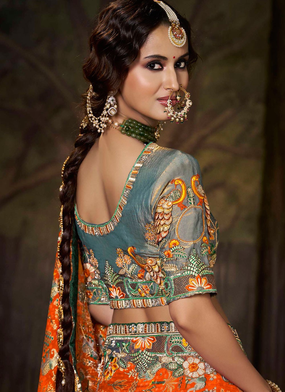 Grey Silk Trendy Saree Embroidered S20490