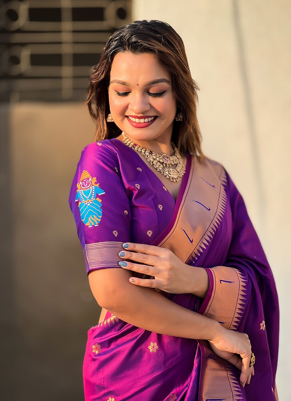 Classic Saree Woven Purple Silk Saree S12619