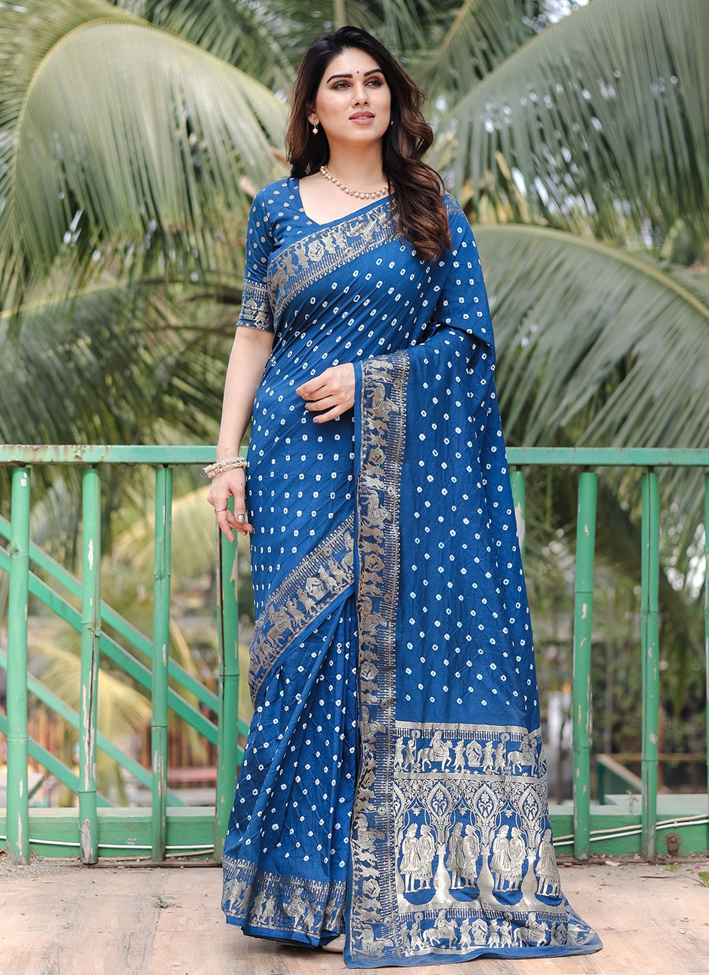 Classic Border Work Silk Saree - S9034