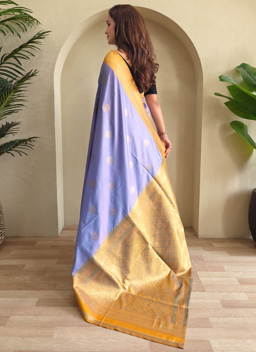 Blue Silk Contemporary Saree Woven S17274