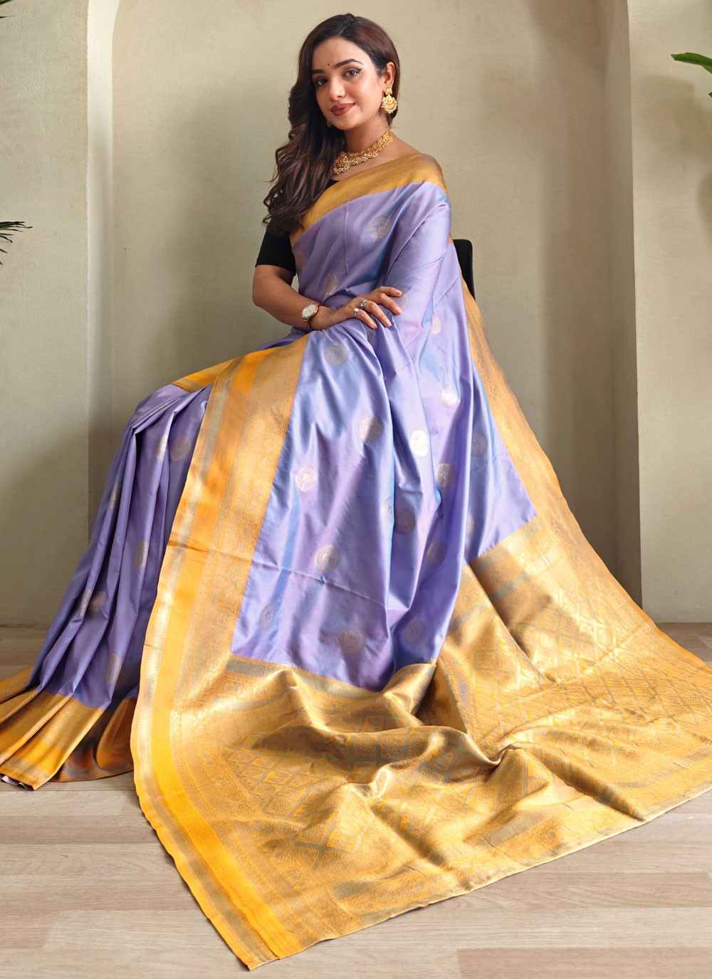 Blue Silk Contemporary Saree Woven S17274