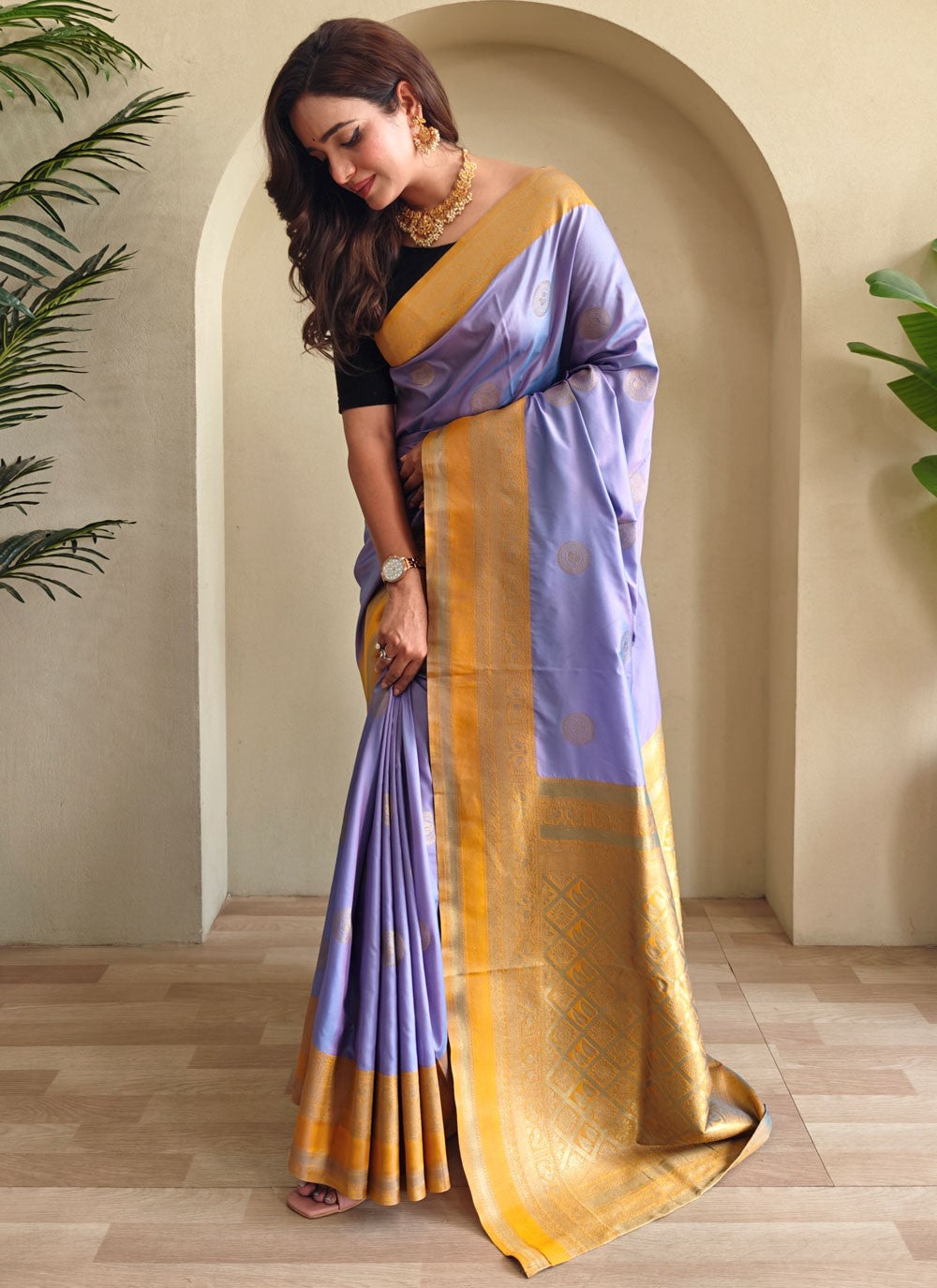 Blue Silk Contemporary Saree Woven S17274