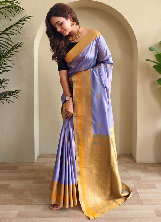 Blue Silk Contemporary Saree Woven S17274