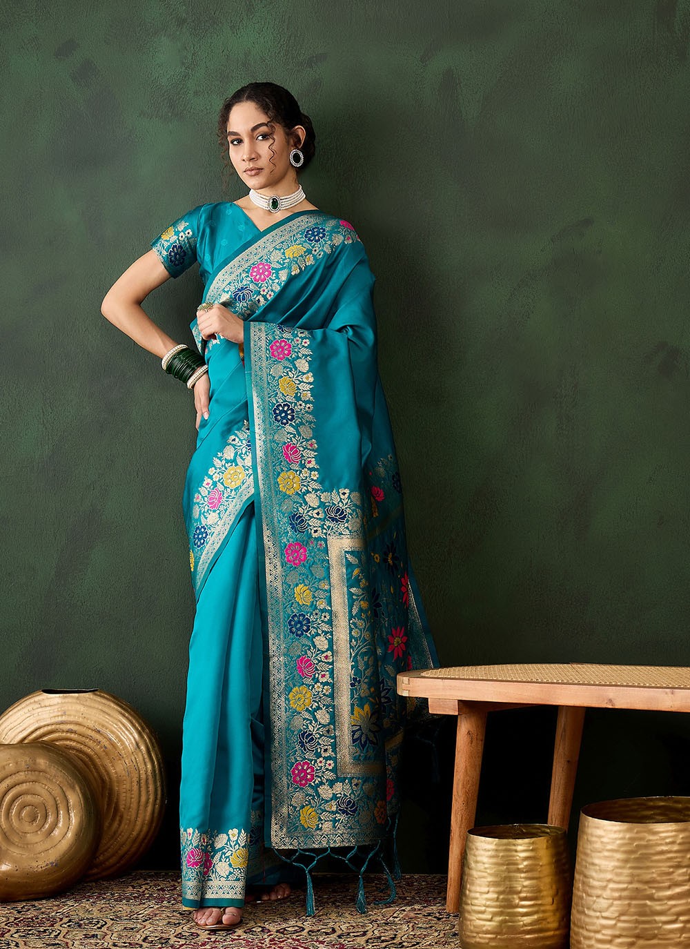 Classic Jacquard Work Silk Saree - S8307