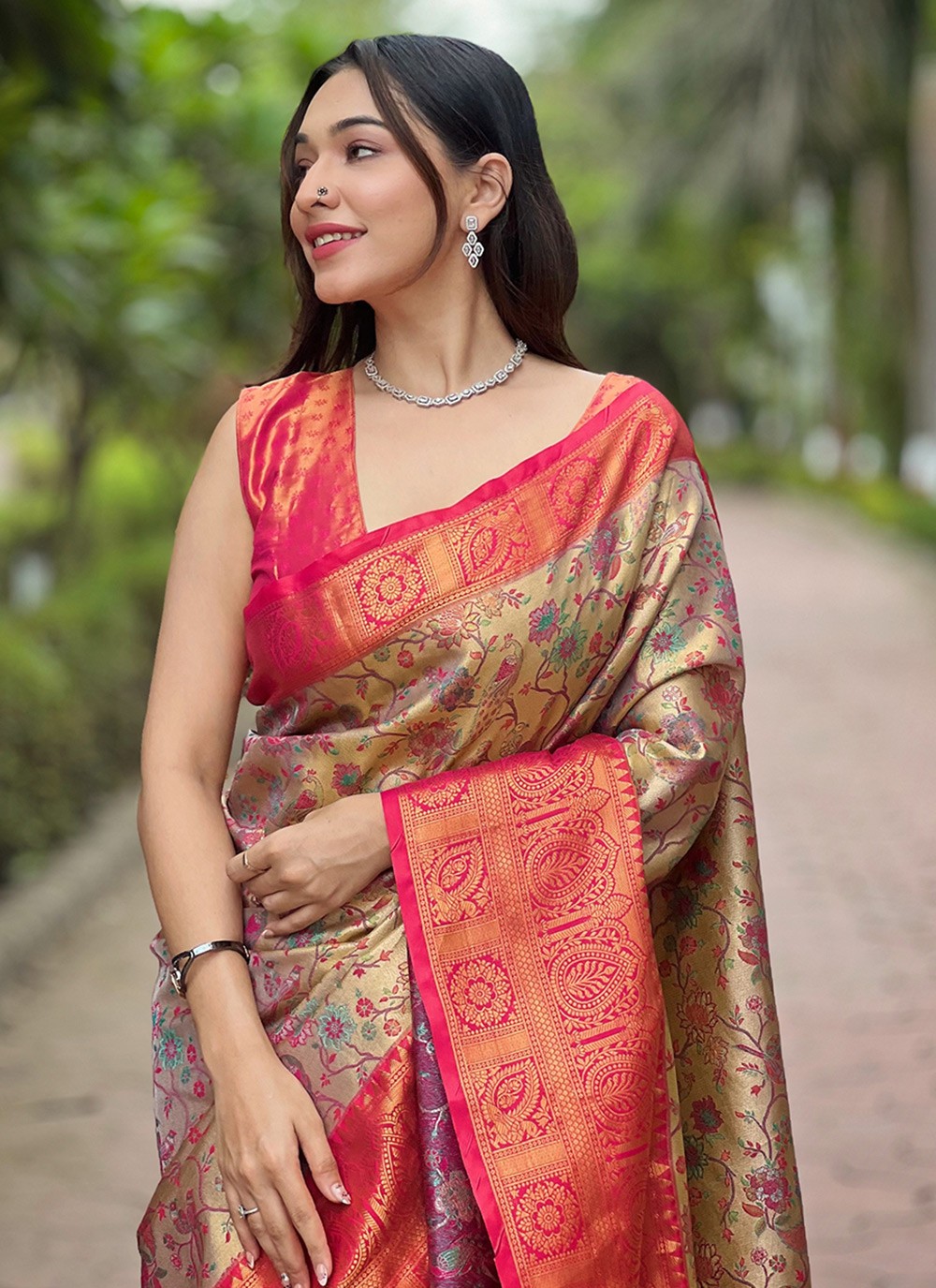 Traditional Meenakari Silk Saree - S8024