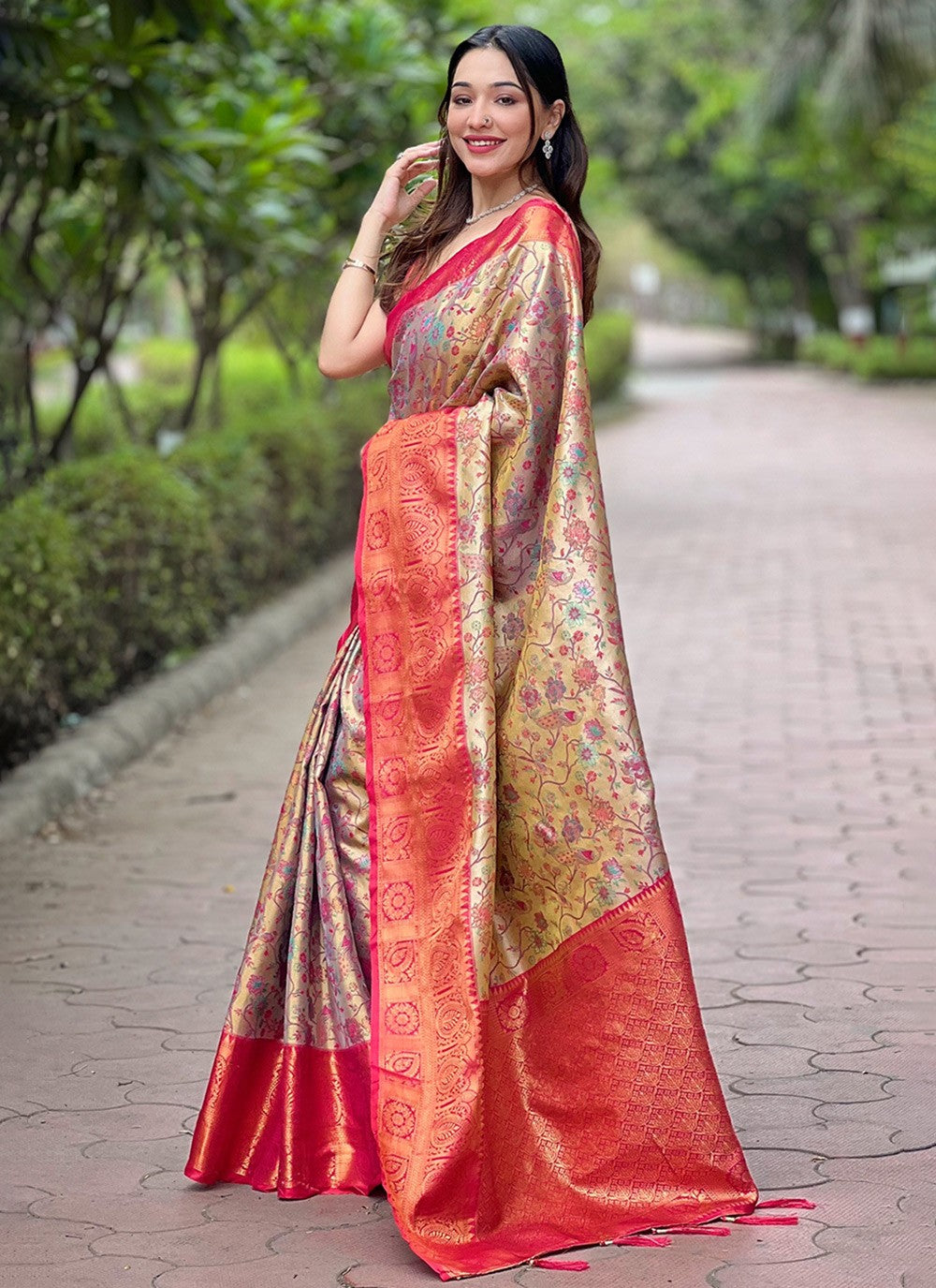 Traditional Meenakari Silk Saree - S8024