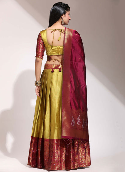 Woven Silk A - Line Lehenga - L2463