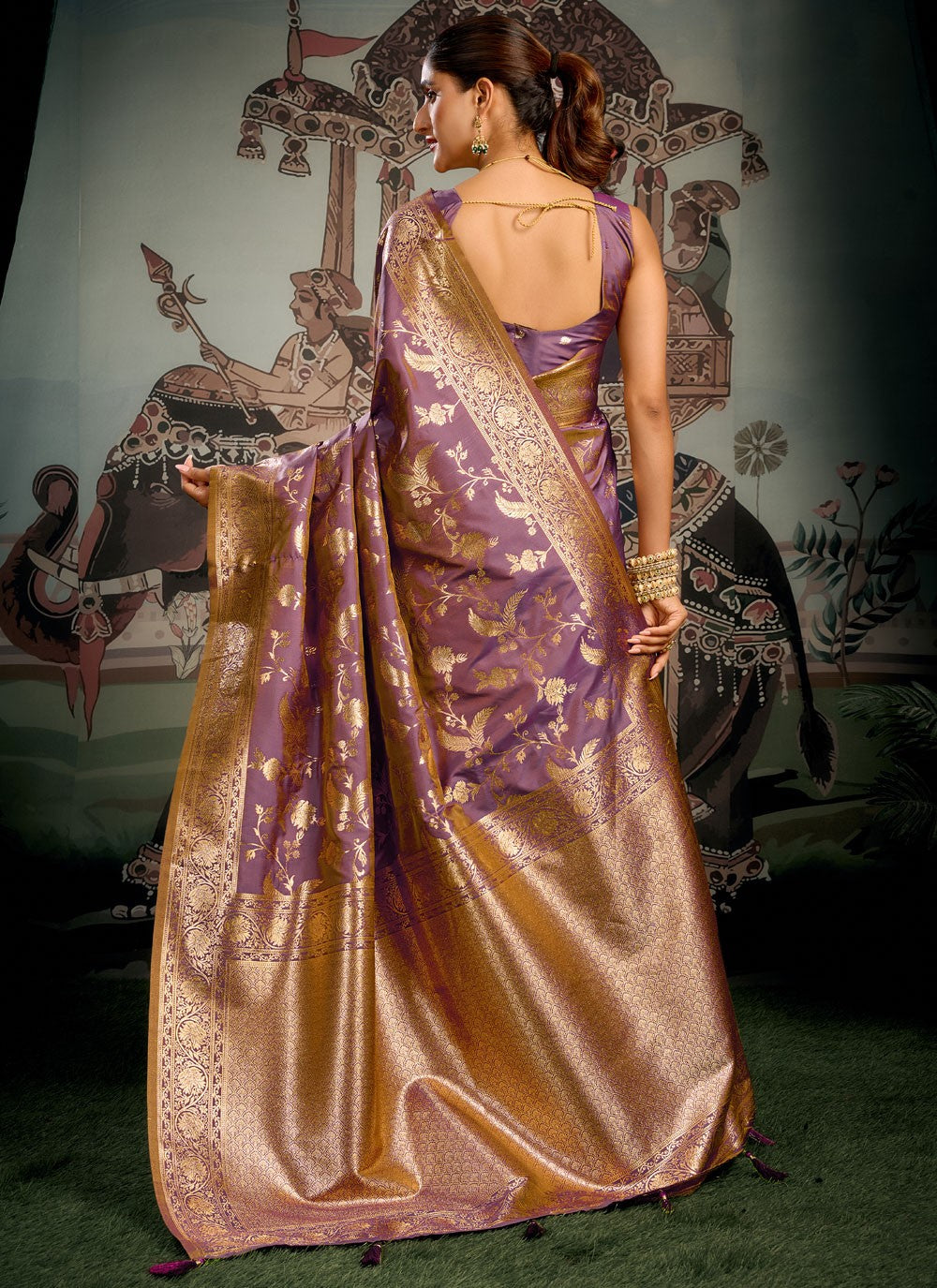 Purple Silk Casual Saree Woven S20273
