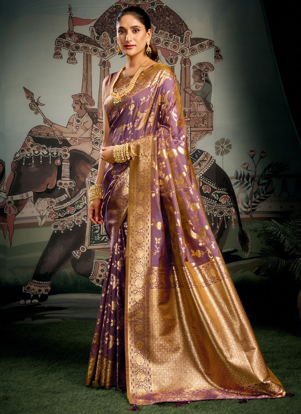 Purple Silk Casual Saree Woven S20273