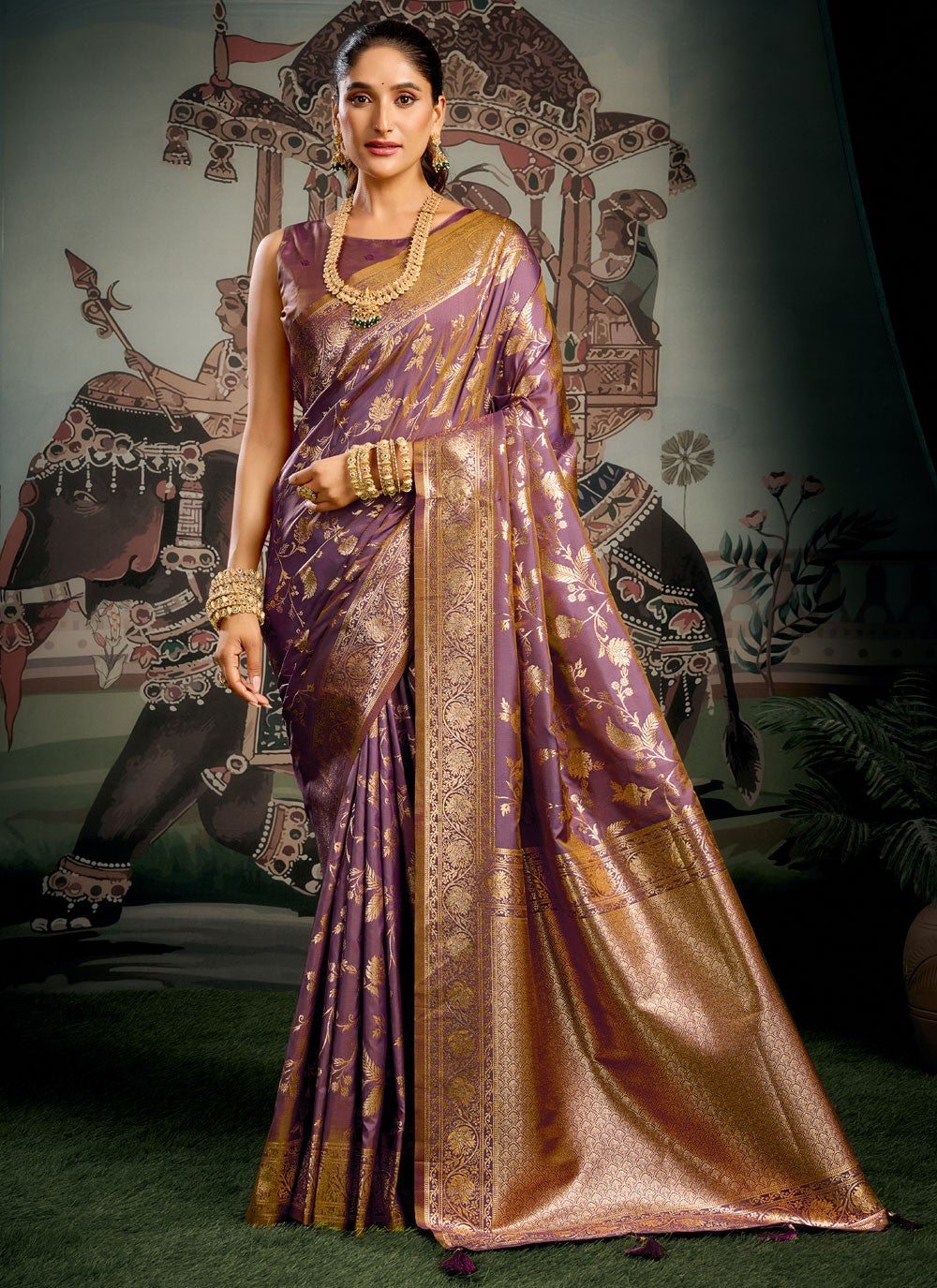 Purple Silk Casual Saree Woven S20273