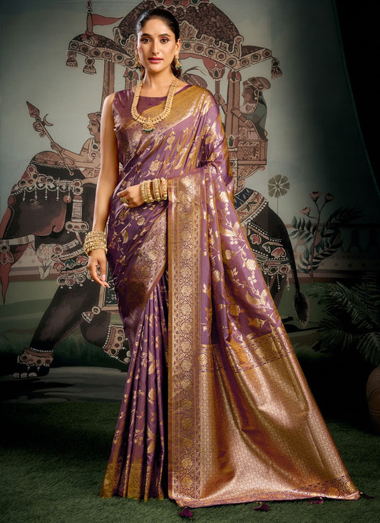 Purple Silk Casual Saree Woven S20273