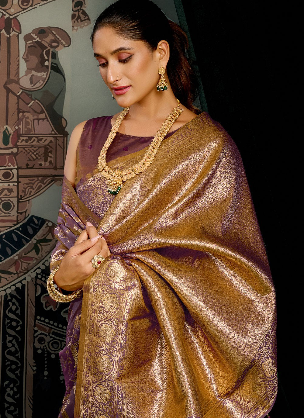 Purple Silk Casual Saree Woven S20273