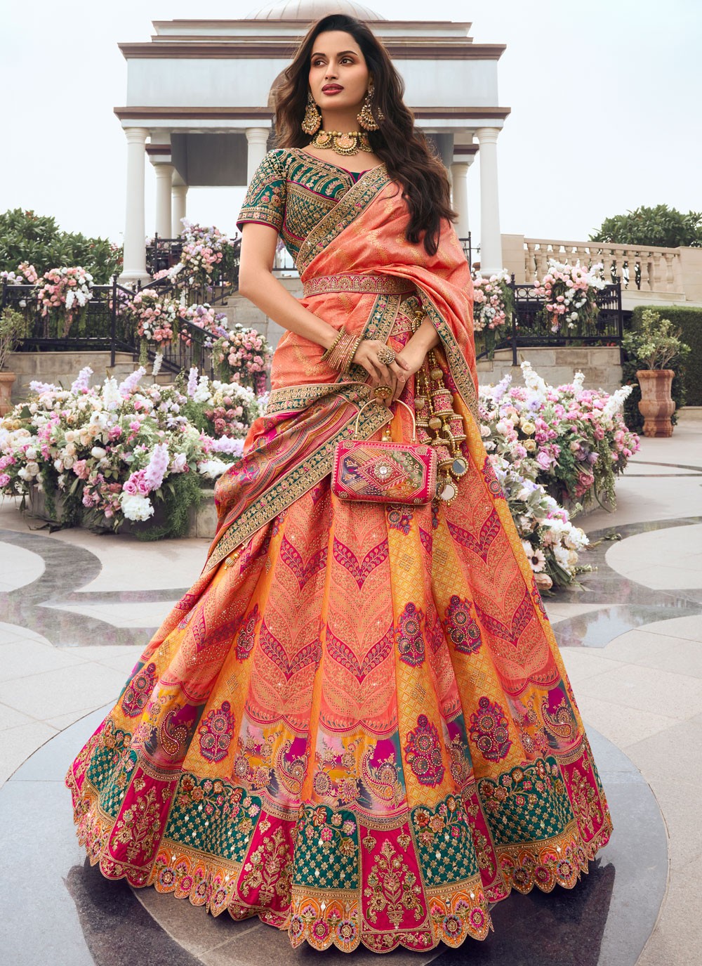 Embroidered Silk A - Line Lehenga - L2244
