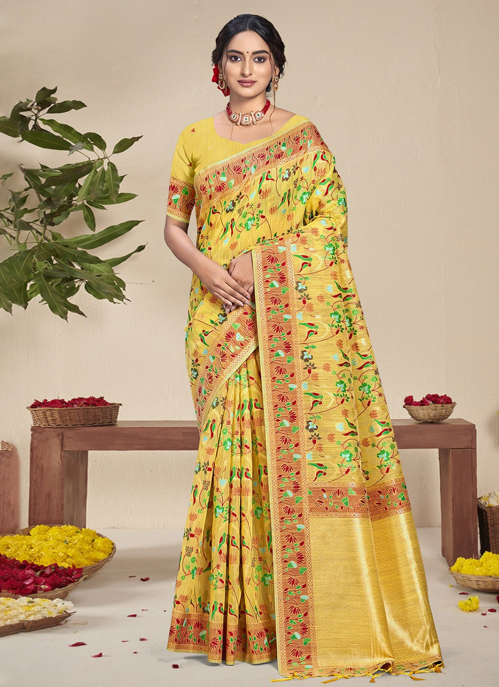 Classic Printed Silk Saree - S9046