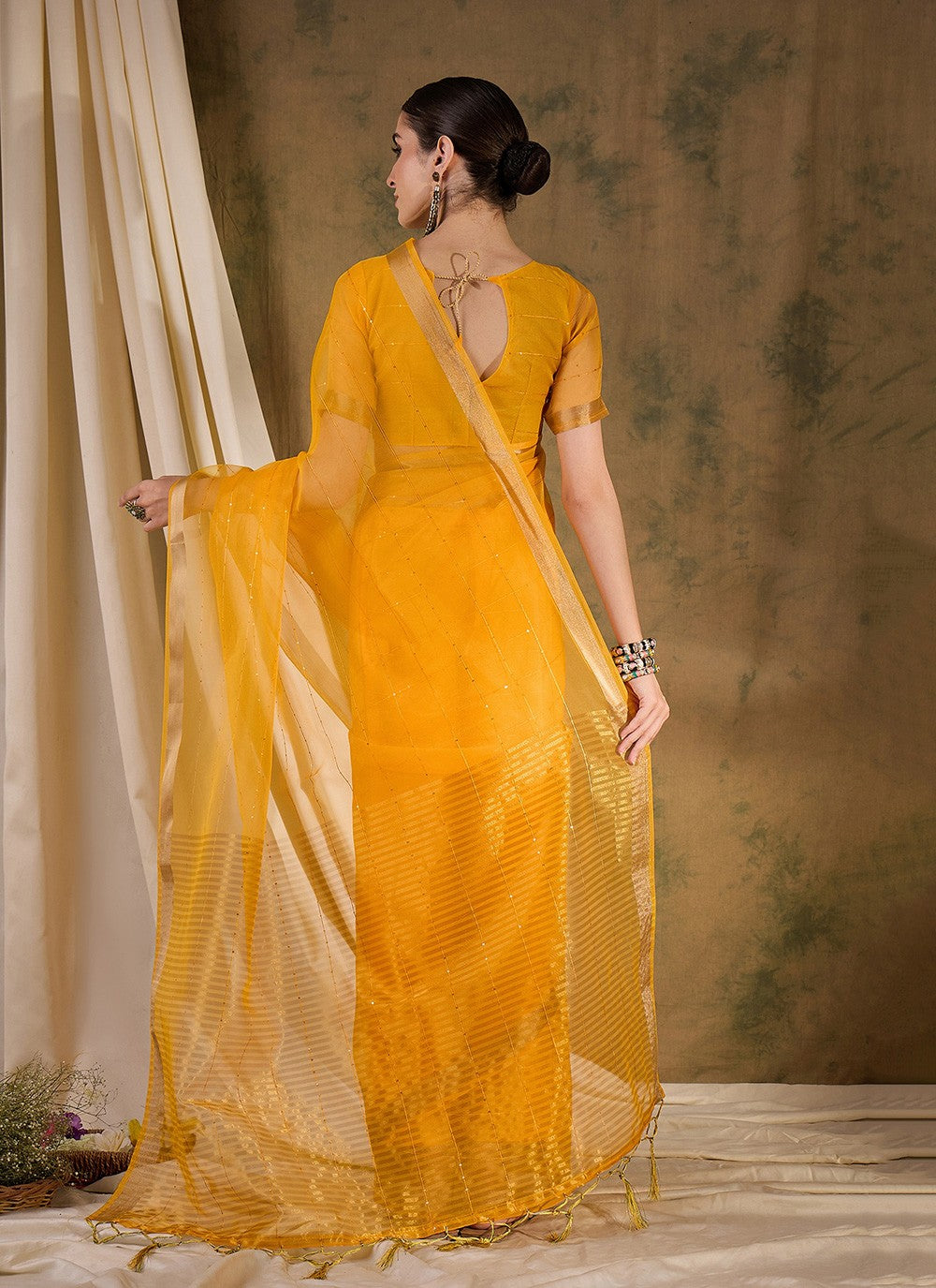 Casual Sequins Organza, Silk Saree - S6993