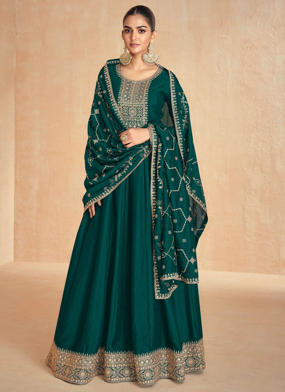 Embroidered Silk Gown - G1882
