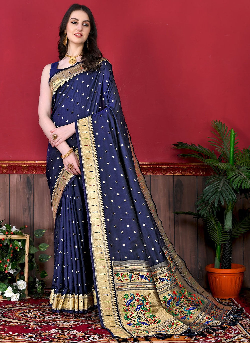 Classic Border Work Silk Saree - S2595