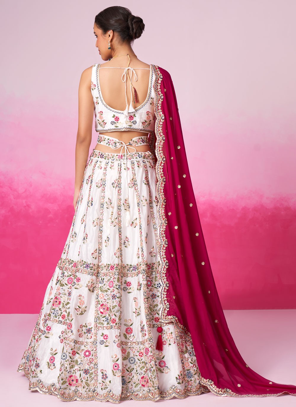 Embroidered Satin A - Line Lehenga - L2073