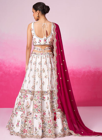 Embroidered Satin A - Line Lehenga - L2073
