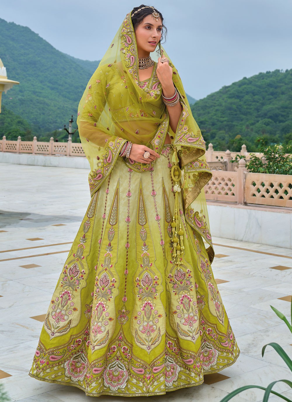Embroidered Silk A - Line Lehenga - L2813
