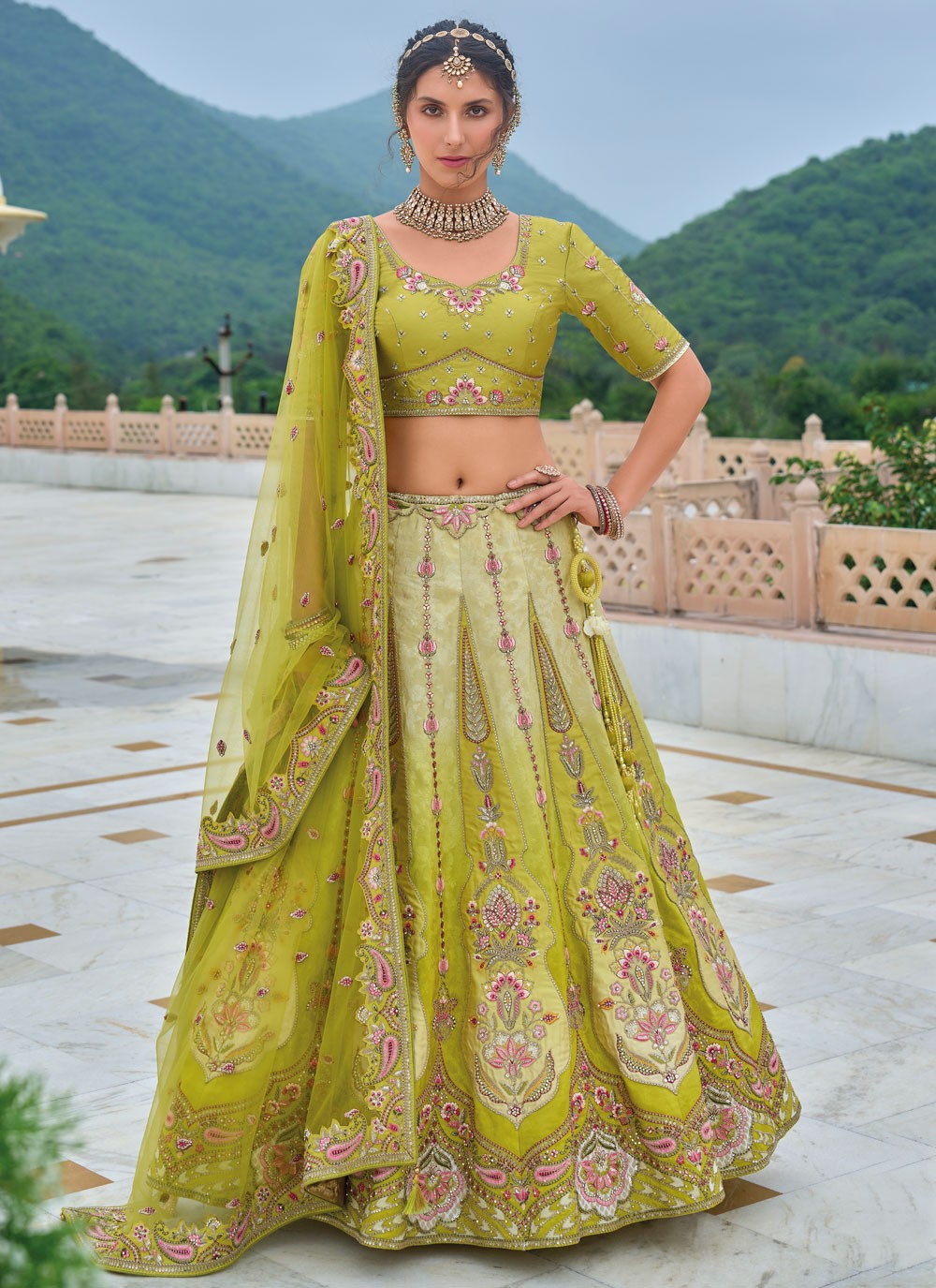 Embroidered Silk A - Line Lehenga - L2813