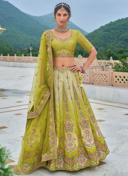 Embroidered Silk A - Line Lehenga - L2813